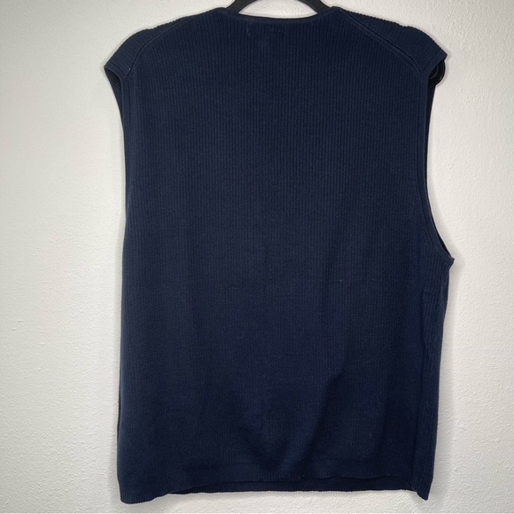 Eddie Bauer Mercerized Cotton Ribbed Cardigan Sweater Vest Black Men’s Size L - Picture 2 of 5